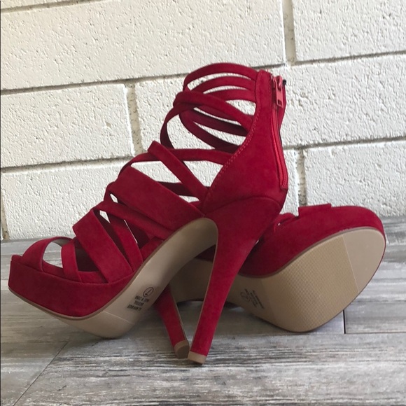 Sexy Red Strappy platform high heel - Picture 6 of 8